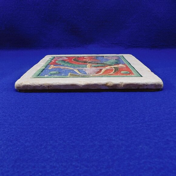 Illuminated Manuscript Design Tile Trivet Studio Vertu Trivet "S" Monogram 8" - Picture 5 of 8